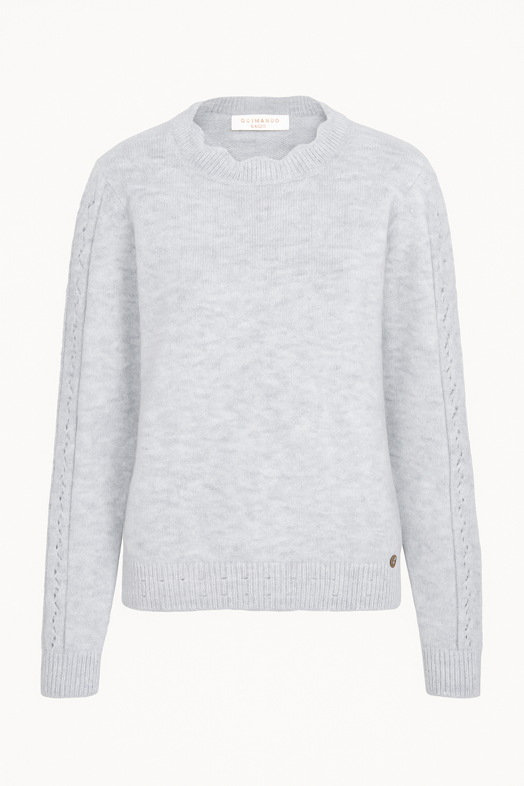 Maglia con maniche traforate e scollo tondo