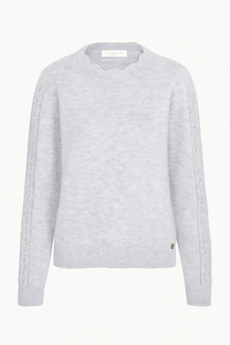 Maglia con maniche traforate e scollo tondo