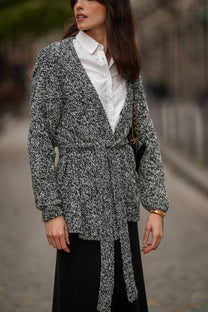 Cappotto in maglia con cintura