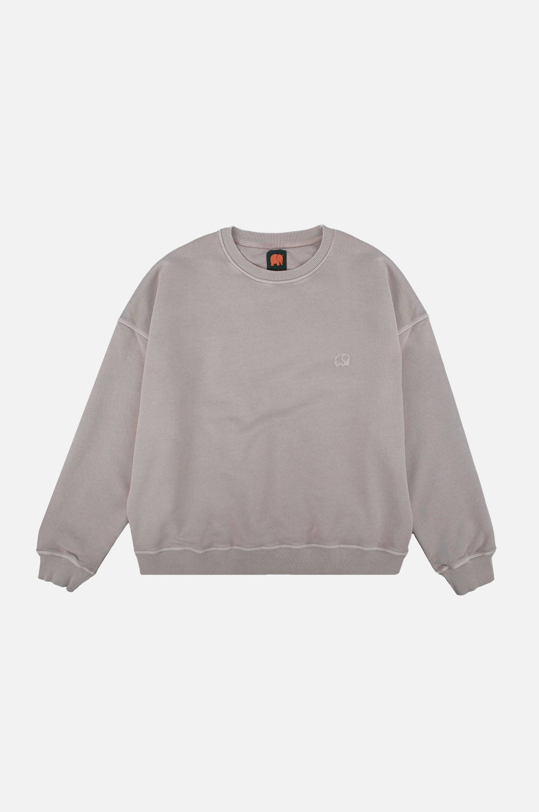 Felpa donna oversize pigmentata in cotone biologico grigio