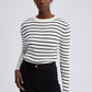 Maglione a righe in maglia a coste
