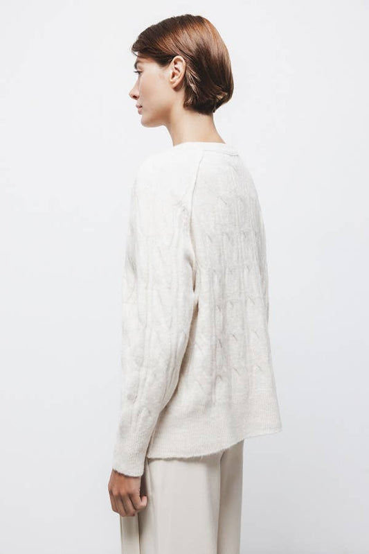 Maglione in maglia strutturata con maniche raglan