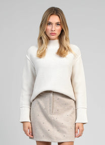 Maglione oversize in maglia calda écru