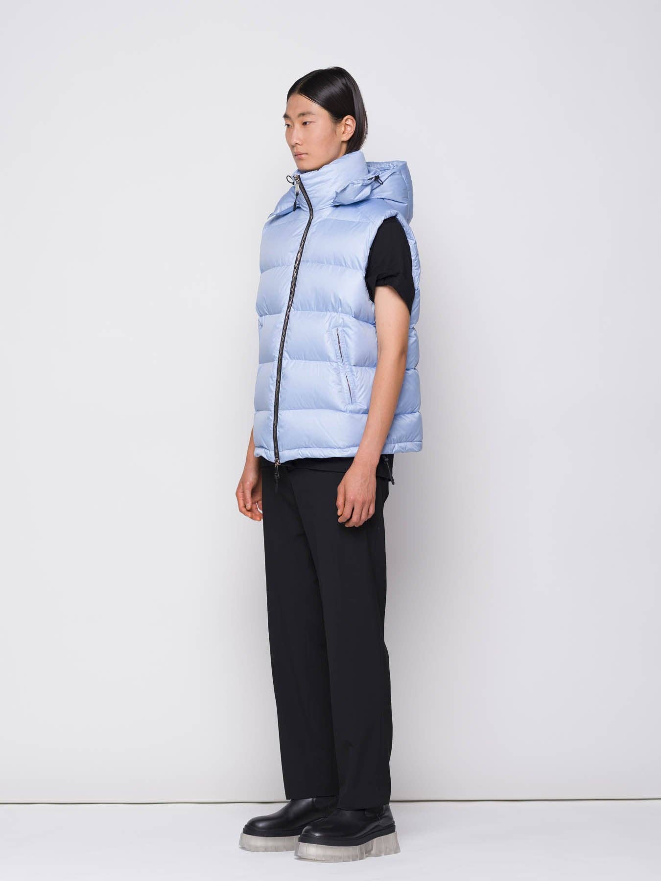 Gilet Puffer Imbottito con Cappuccio