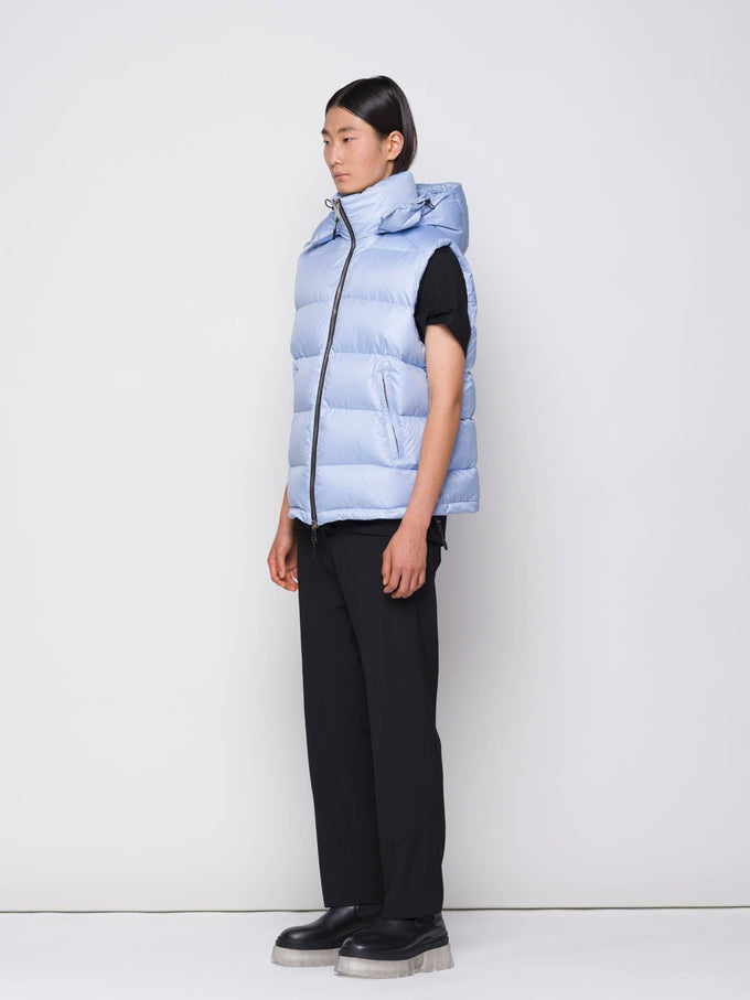 Gilet Puffer Imbottito con Cappuccio