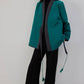 Giacca kimono trapuntata verde con cintura
