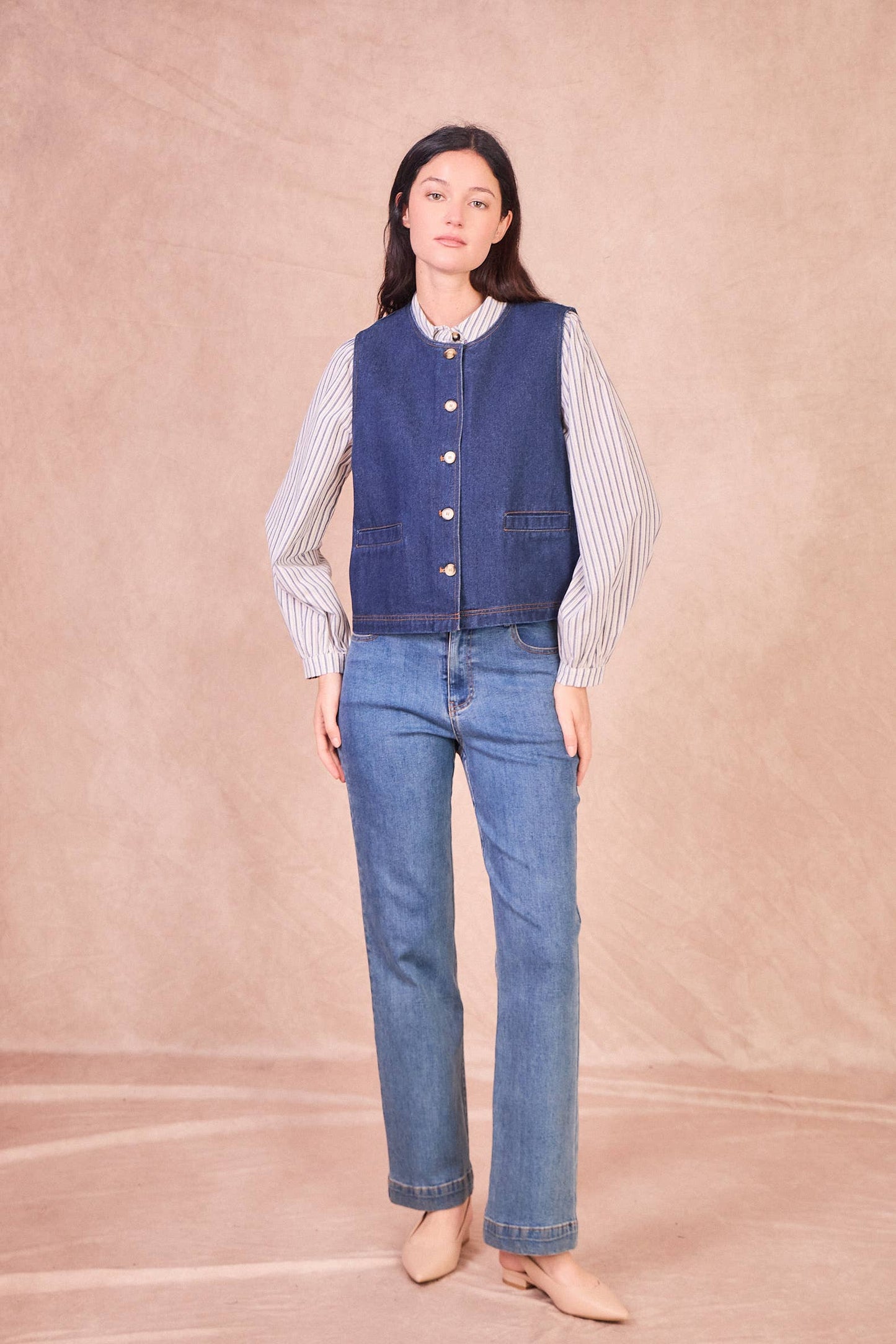 Gilet denim in cotone Imané