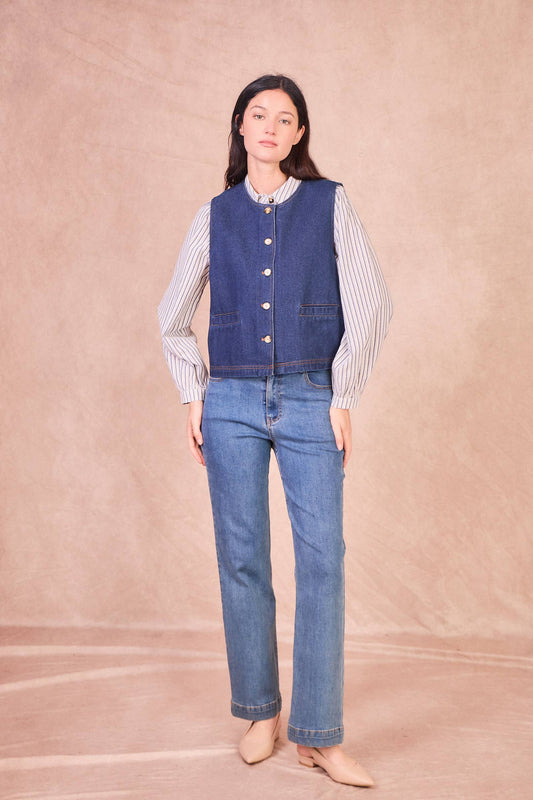 Gilet denim in cotone Imané