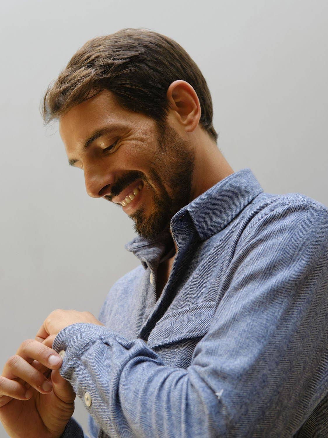 Camicia in flanella Neve blu navy
