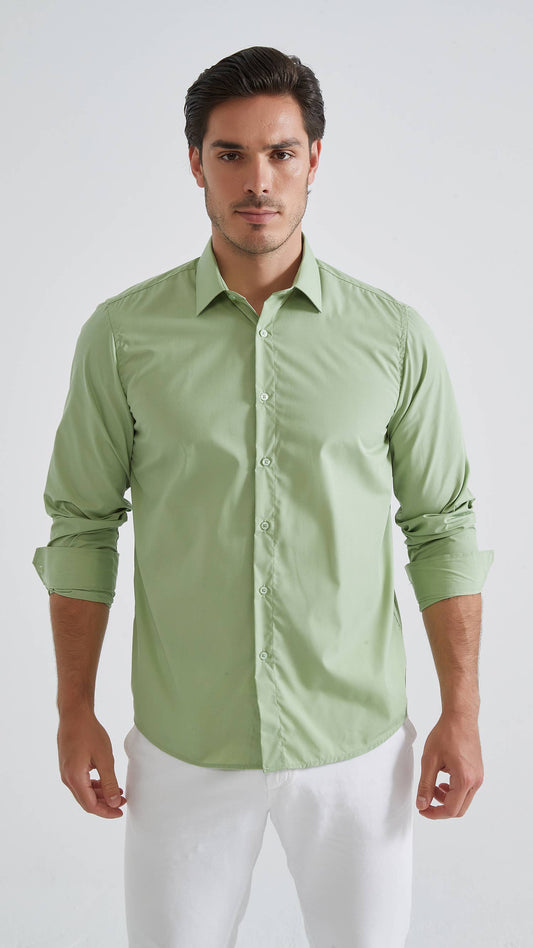 Camicia verde comfort easy iron