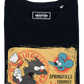 T-shirt nera con stampa vintage gatto di Parigi