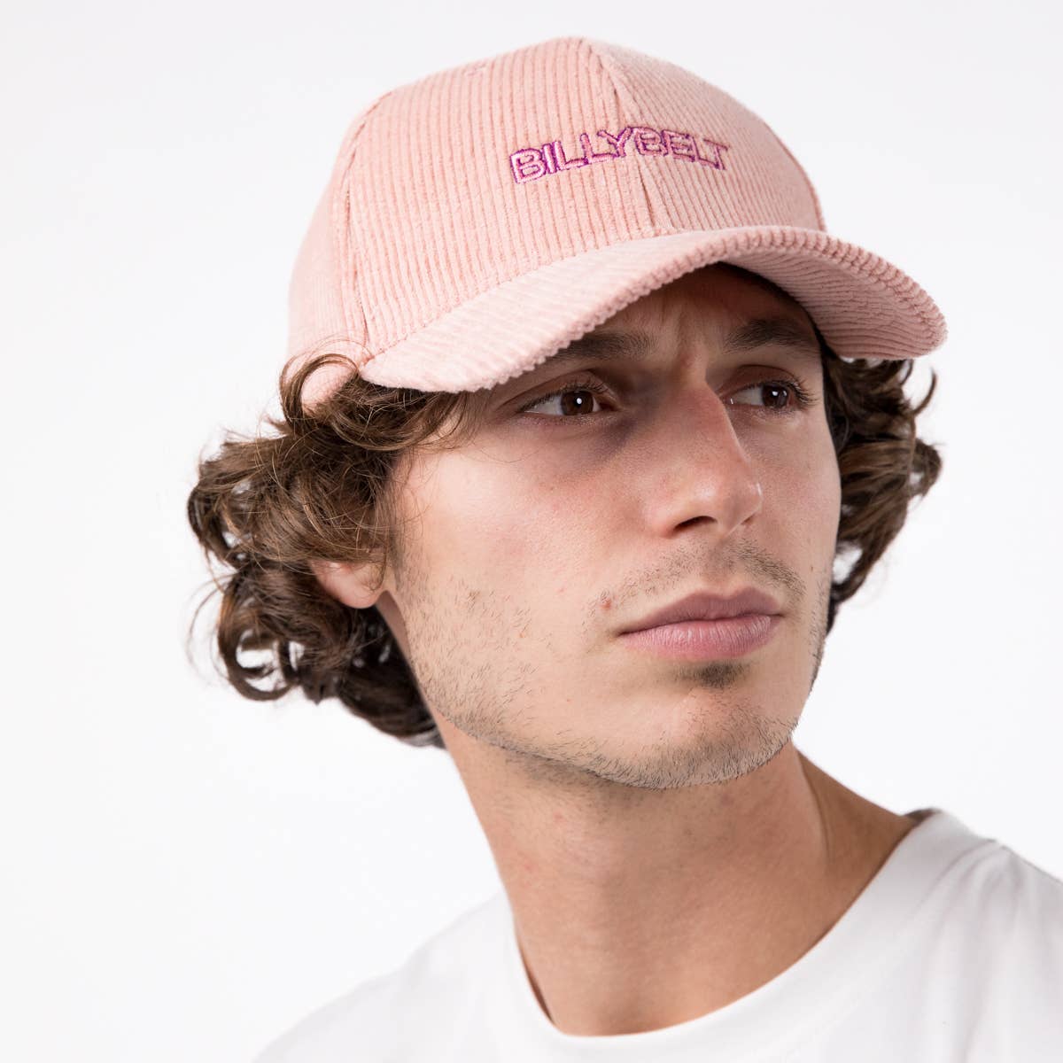 Cappellino rosa in velluto a coste
