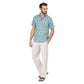 Camicia estiva a maniche corte in voile di cotone