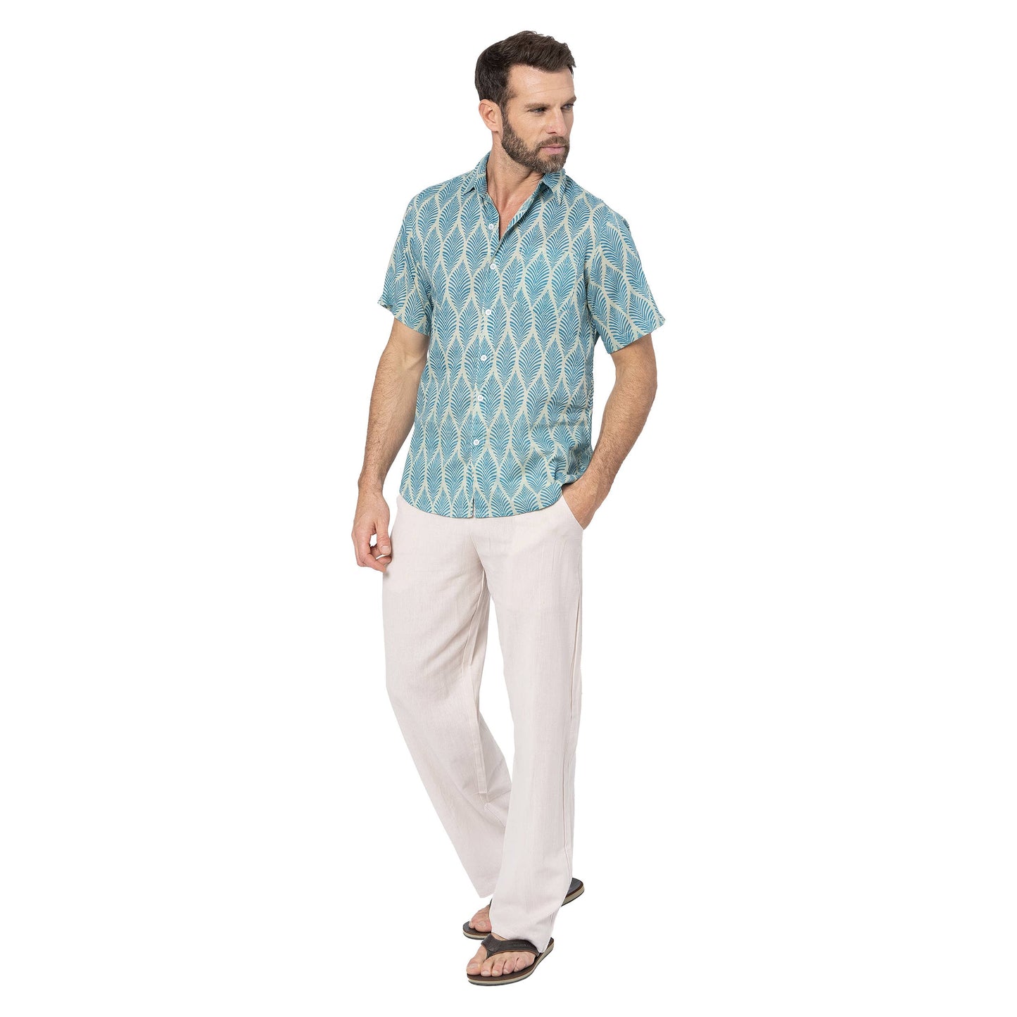 Camicia estiva a maniche corte in voile di cotone
