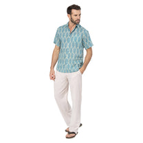 Camicia estiva a maniche corte in voile di cotone