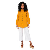 Camicia estiva a maniche lunghe in cotone e lino