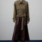 Cappotto doppiopetto in cachet con cintura