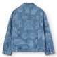 Giacca corta in denim con incisione laser
