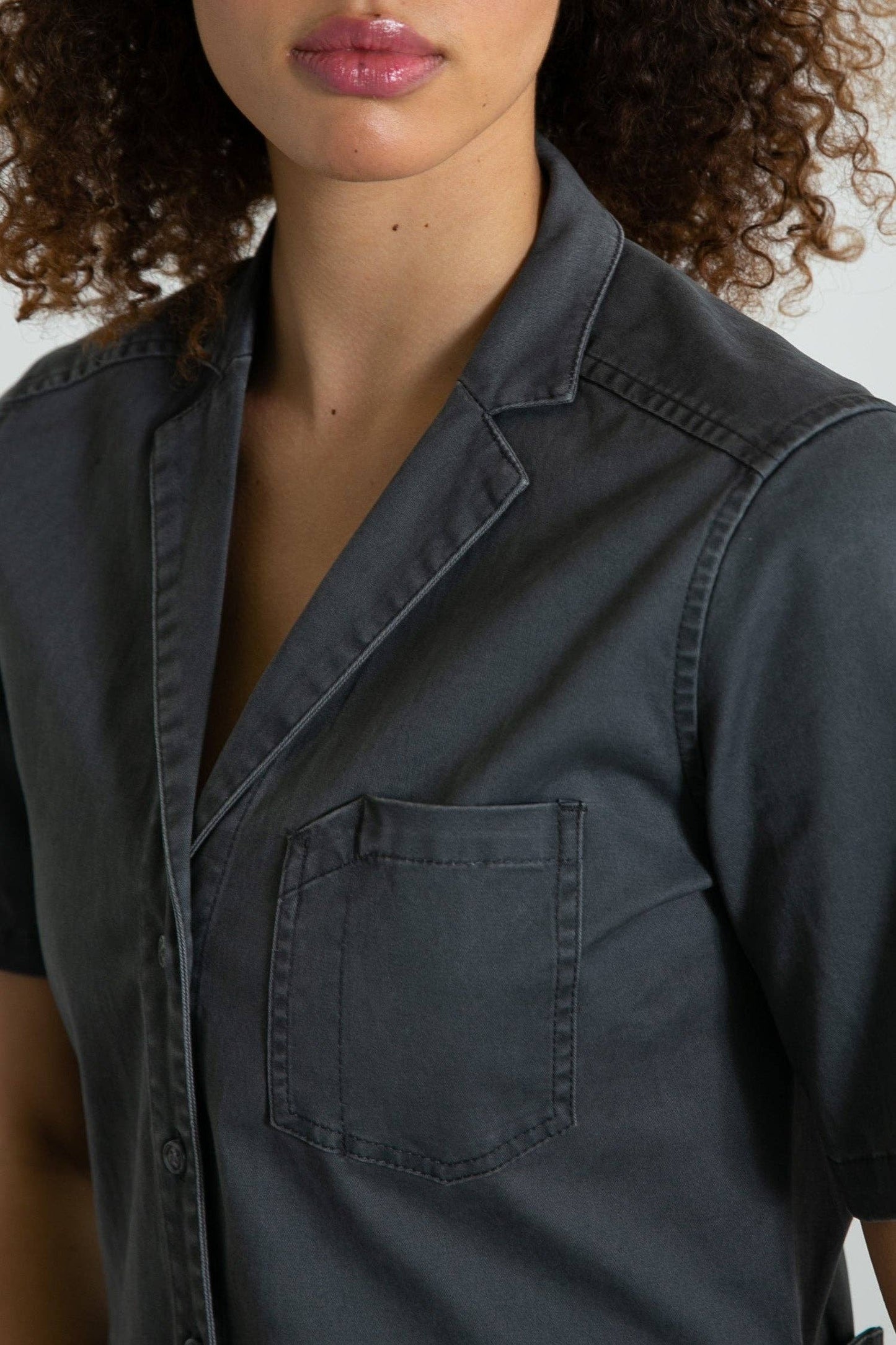 Tuta utility Lou in cotone stretch color ardesia