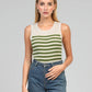 Canotta a righe stile militare in maglia