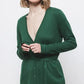 Cardigan-cappotto in maglia liscia con cintura
