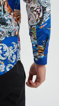 Camicia premium da uomo con stampa digitale multicolor
