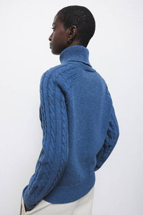 Maglione a collo alto in maglia strutturata