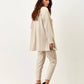 Blazer fluido in lino gessato