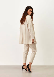 Blazer fluido in lino gessato