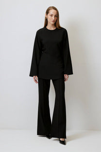 Blusa in crêpe con incrocio