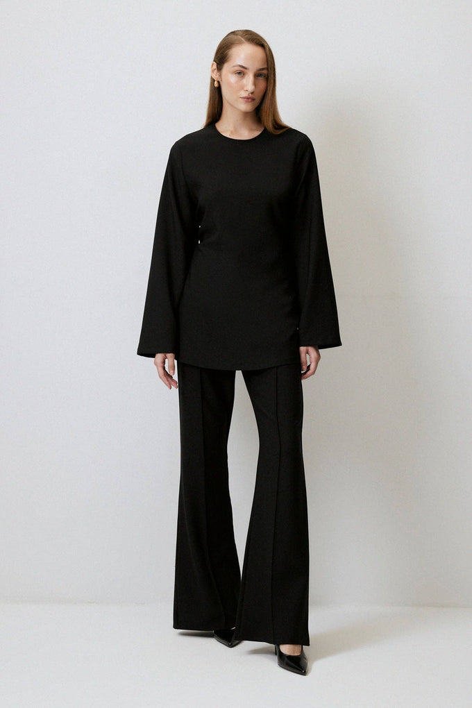 Blusa in crêpe con incrocio