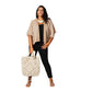 Kimono estivo boho a maniche corte in cotone beige