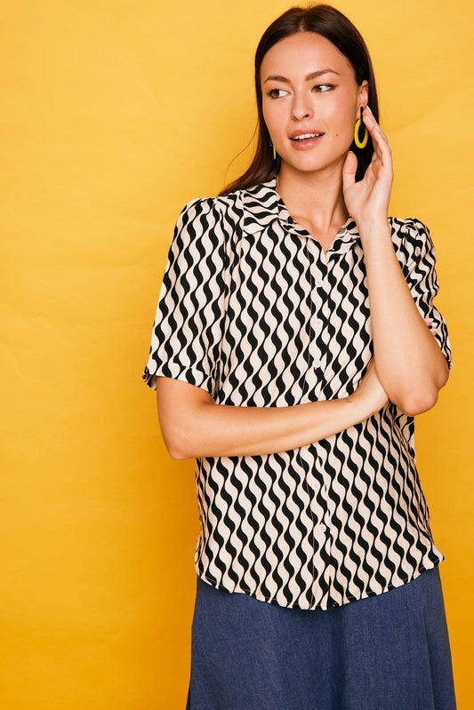 Camicia Aguadulce con stampa ondulata