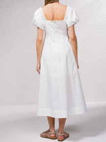 Vestito midi con scollo quadrato e gonna a trapezio