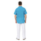 Camicia estiva uomo in cotone a maniche corte blu