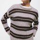 Maglione in maglia a righe con girocollo