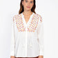 Camicia boho ricamata color ecru