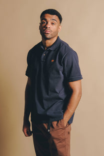 Polo Essential in Cotone Biologico Blu