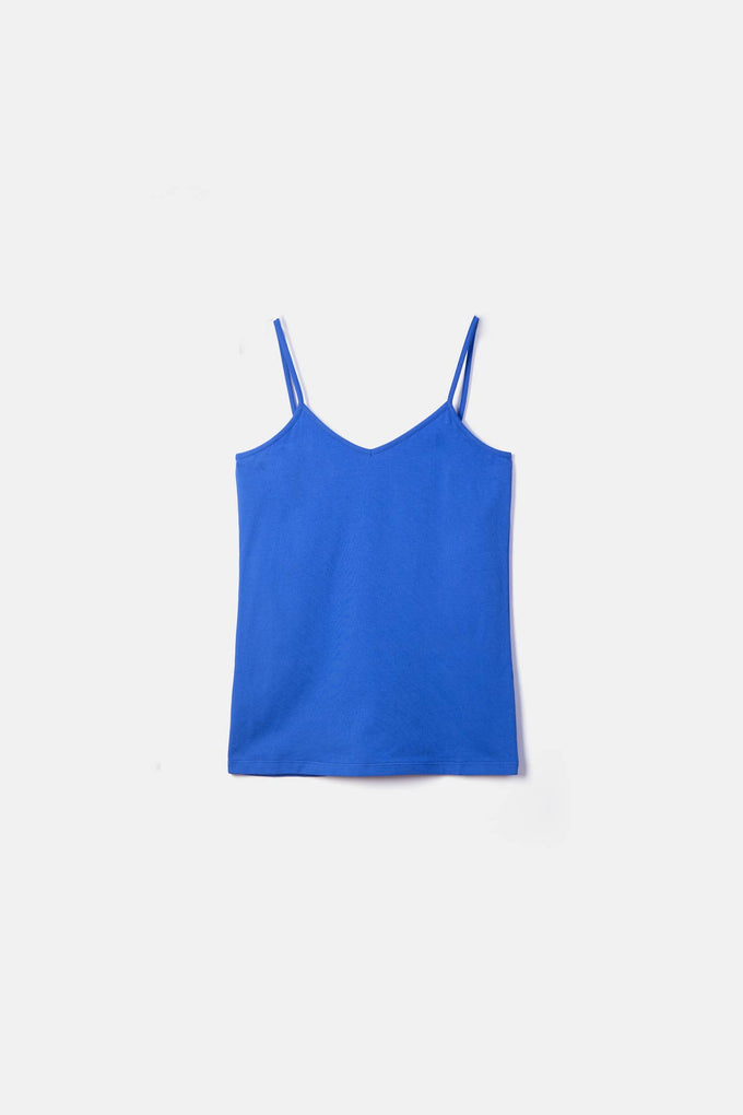 Top basic con scollo a V e spalline sottili