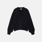 Cardigan in maglia rasata con maniche a palloncino
