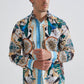 Camicia uomo comfort fit con stampa barocca multicolor