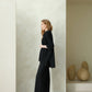 Pantaloni a gamba larga in lana merino extrafine