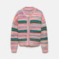 Cardigan in maglia a righe multicolor