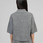 Maglione Norea grigio con colletto polo e bottoni gioiello