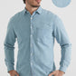 Camicia dritta in denim azzurro cielo