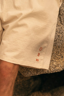 Shorts in cotone biologico con patch