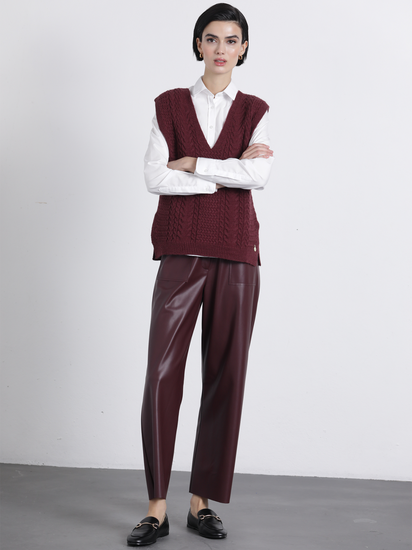 Pantaloni Napa in Ecopelle a Vita Alta