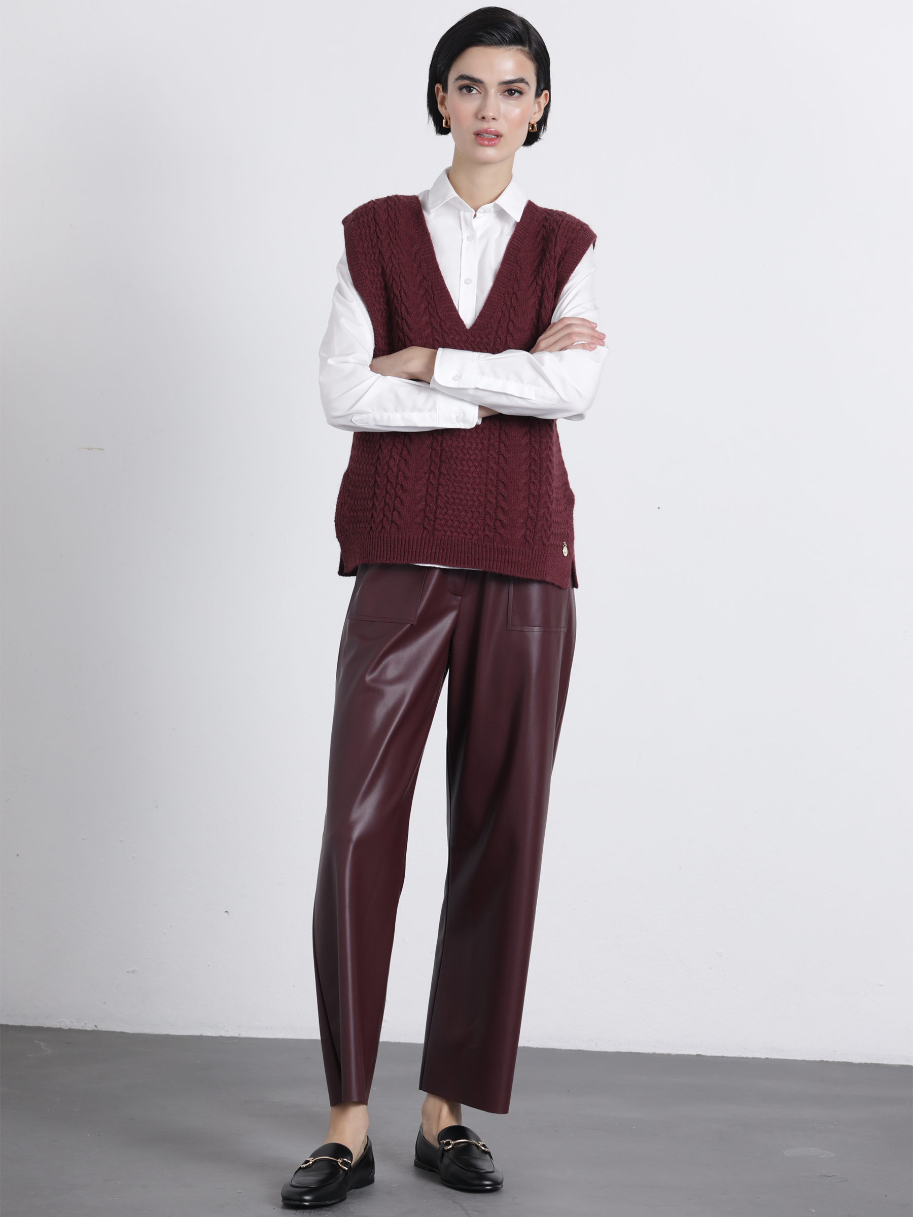 Pantaloni Napa in Ecopelle a Vita Alta