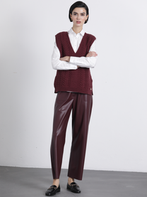 Pantaloni Napa in Ecopelle a Vita Alta