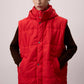 Gilet imbottito con cappuccio rosso